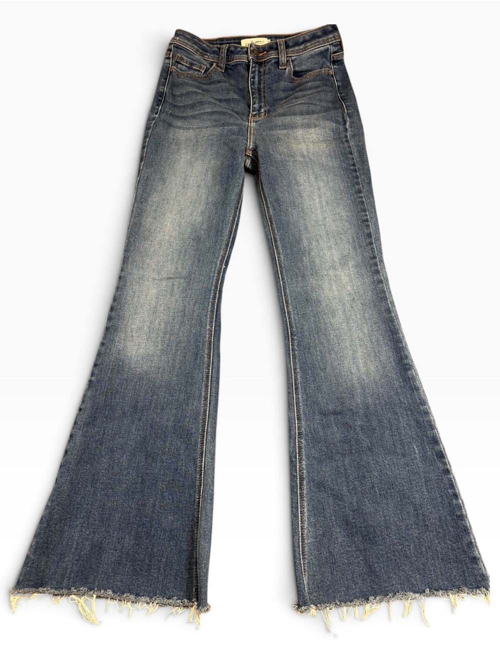 Carly Jean Los Angeles CJLA Carly Flare Jeans Women’s Size 7 High Rise Raw Hem